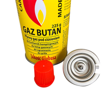 Straight-Wall Aerosol Can Butane Gas Can for Cassette Stove with Aerosol Valve Red Cap