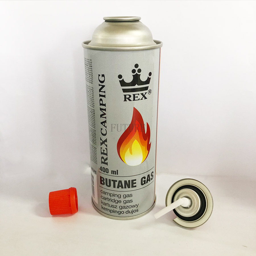 Butane Gas Cartridge for Camping Stove, 220g, with Mounting Cup, Buna Gaskets, And Zinc Alloy Stem