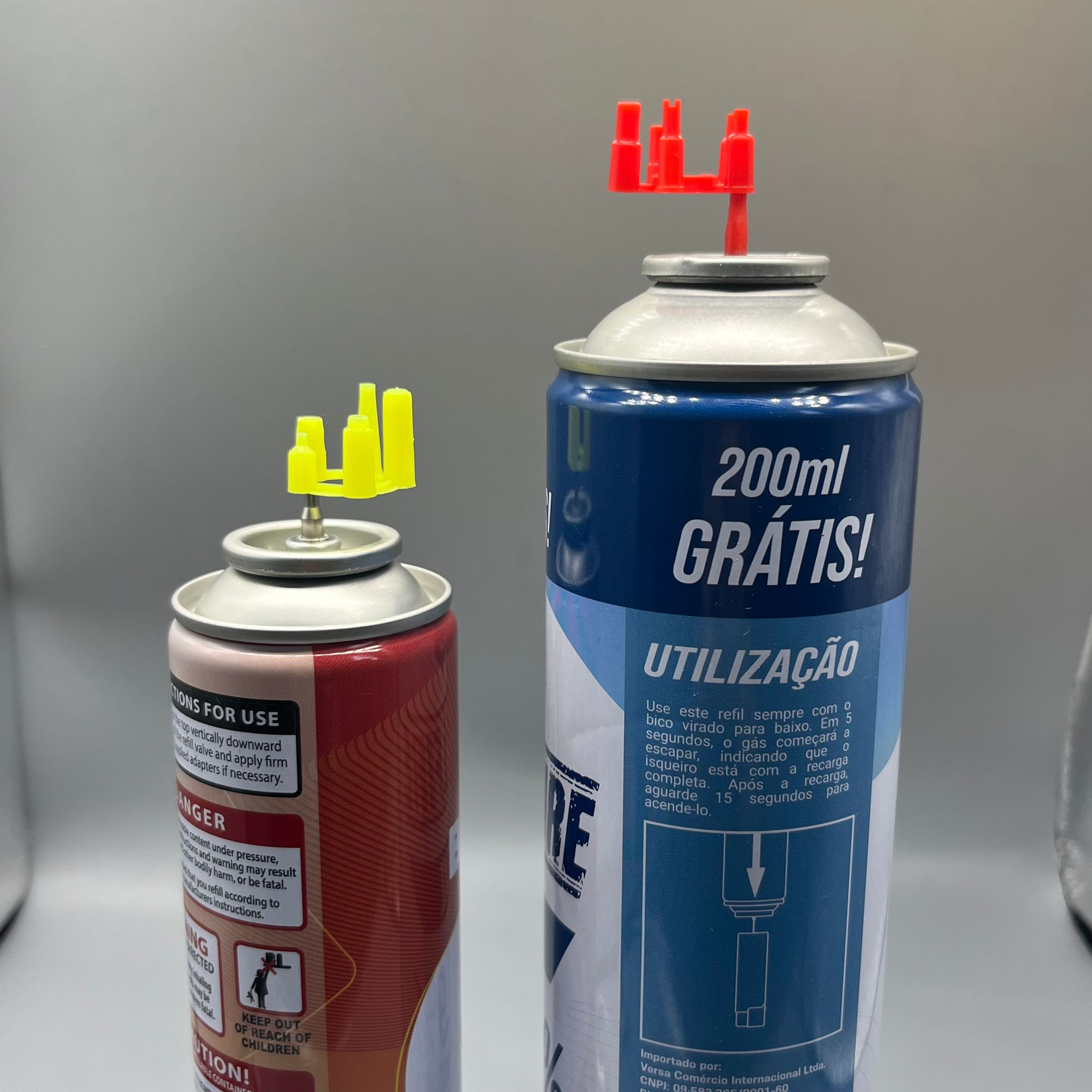 Red - Adapted Lighter Gas Valve for Outdoor Camping - Standard Size