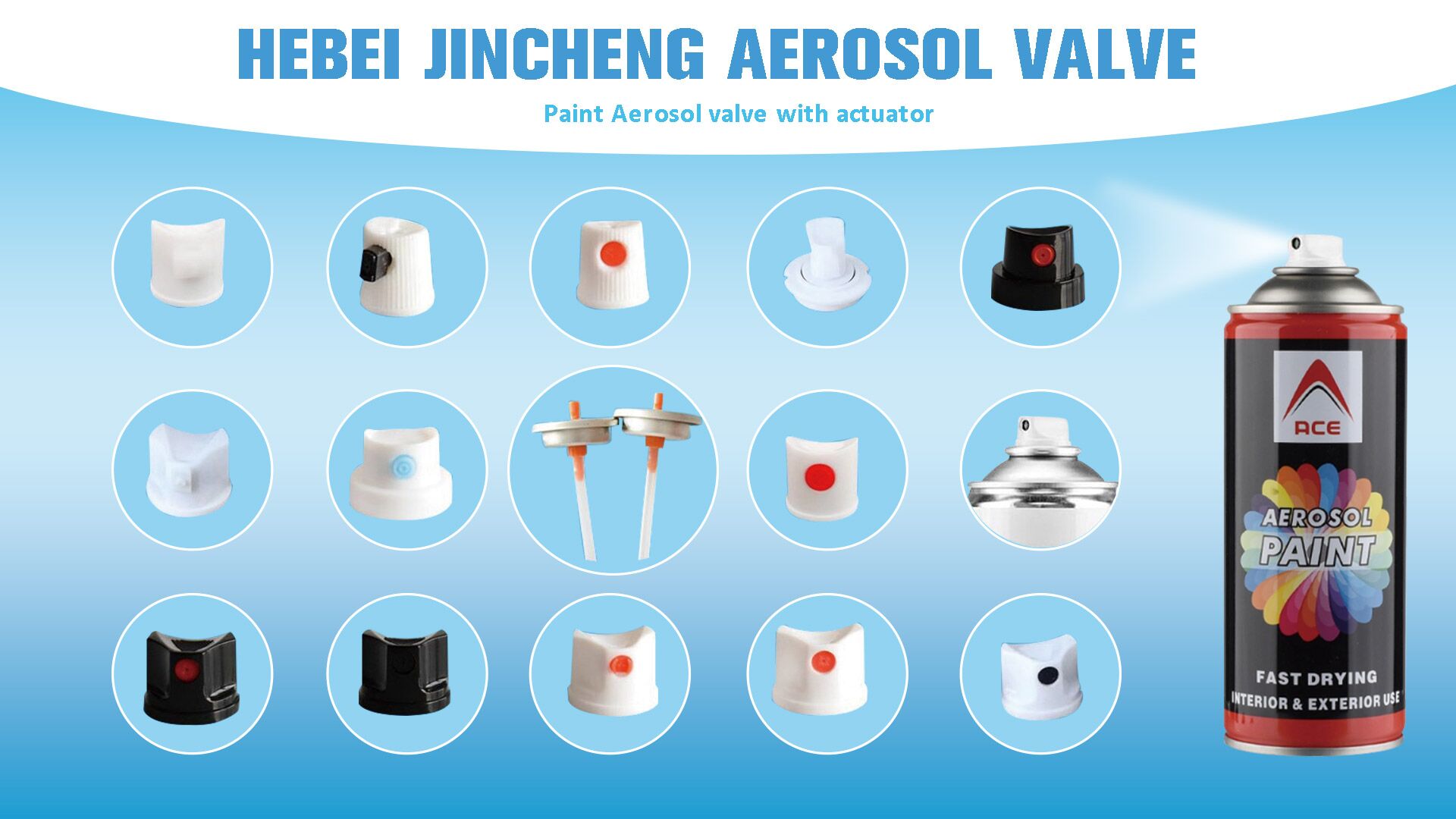 paint aerosol valve with actuator