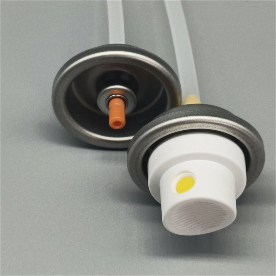 Hair Sheen Aerosol Dispenser, Precision Hair Gloss Spray Actuator, Professional Aerosol Spray Valve for Salon Hair Styling, Standard Aerosol Can Specification, Manual Controlled Uniform Spray Usage